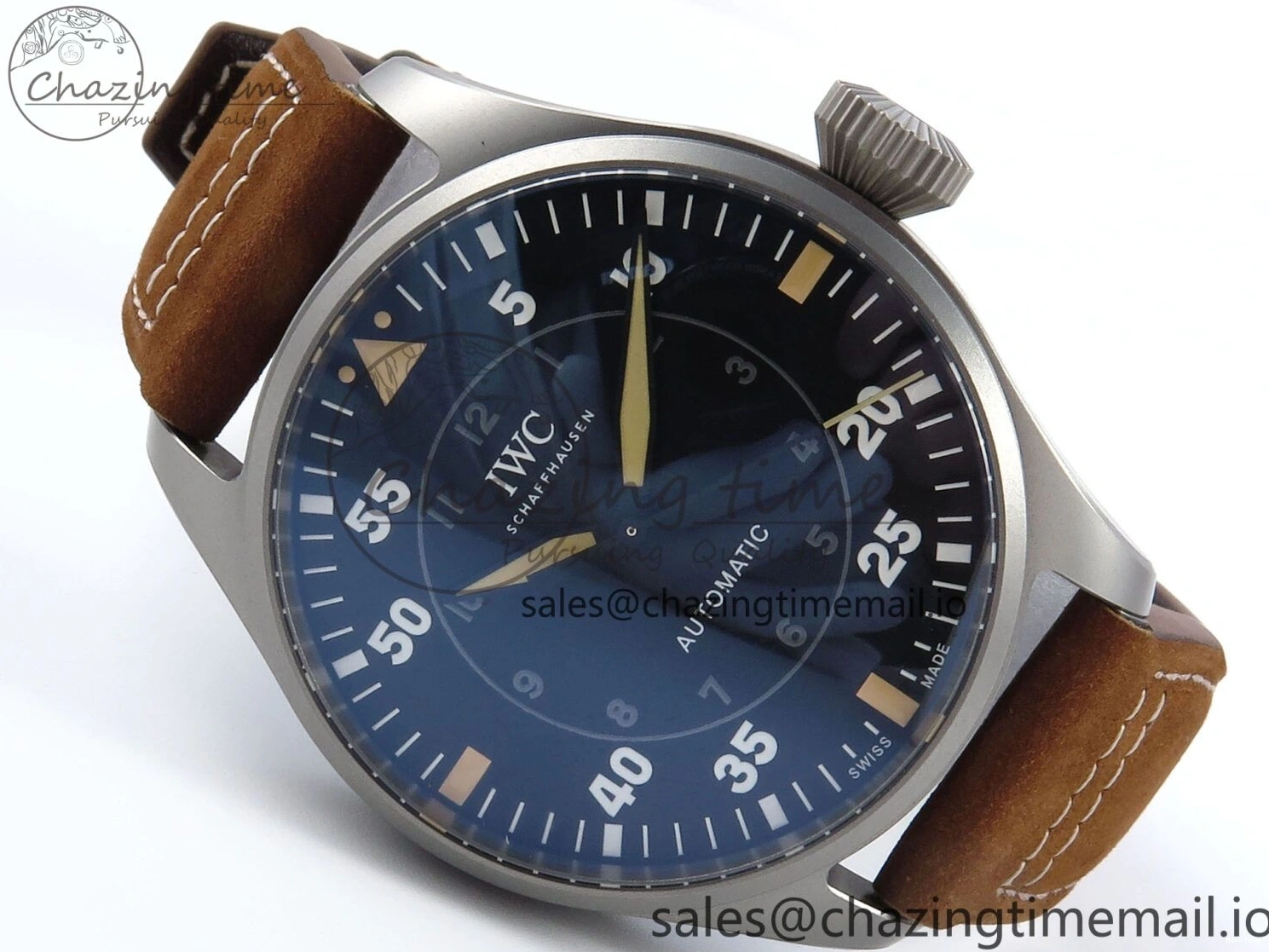 MIROTIME 0417 Big Pilot IW329701 M+F 1:1 Best Edition Black Dial on Brown Leather Strap MY RelaxedFit 7005